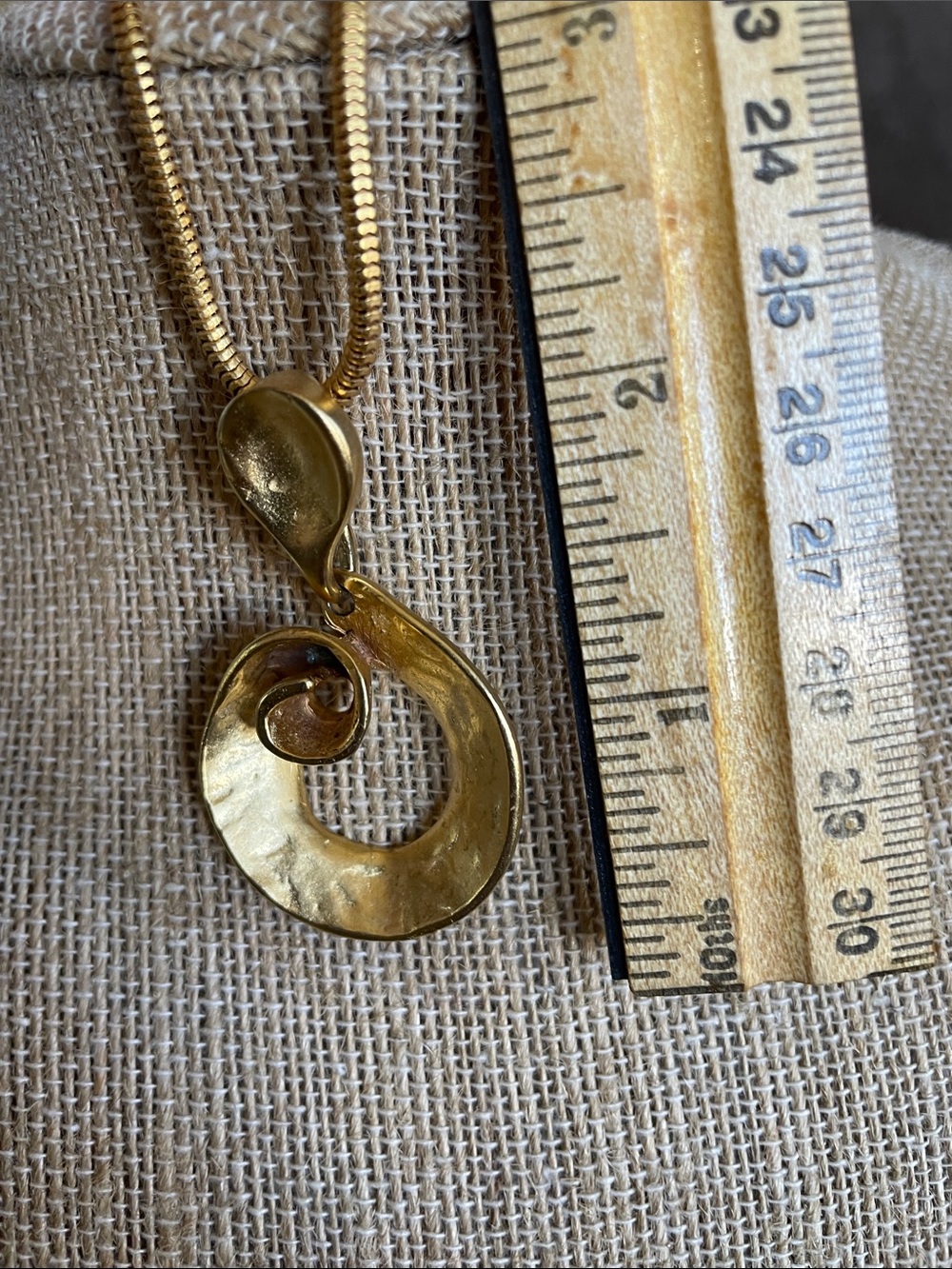 Anastasia Gold Spiral Drop Pendant Necklace - Picture 7 of 7